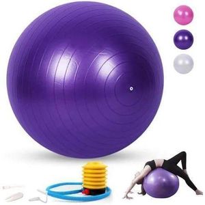 Versatile Anti-Burst Exercise Ball with Quick Inflation Foot Pump