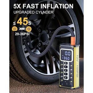 Portable Air Compressor, 20000mAh Battery & 150PSI Tire Inflator, Electric Pump 12V AC/DC Dual Power Supply, Pressure Gauge, Smart 5X Fast Inflation for Car SUV Ball Bike