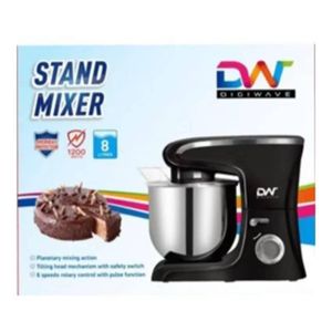 Digiwave 8.0Ltr Stand Mixer  1200Watts  Bowl Capacity Extra Powerful Motor 6 Power Level With Lid Bowl Cover -Multicolor