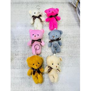 -Multi Colour Teddy Bear Key Chain PP Cotton Stuffing Designed For Keys, Bags or Backpacks