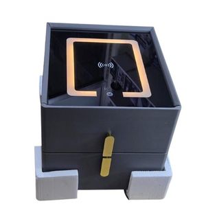 Smart Bedside Table with 2 Bluetooth Speakers, Wireless Charger, 2 USB Ports, LED Lights & 2 Storage Cabinets