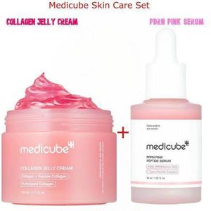Medicube Collagen Jelly Cream + PDRN Pink Peptide Serum With Niacinamide. Deeply Moisturizes, Fades Dark Spots, Scars, Clears Wrinkles, Acne, Fine Lines, Firms, Soothes, Evens, Glows & Brightens