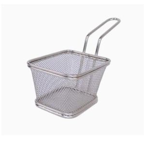 Stainless Steel Metal Mini French Fries Basket Frying Storage Holder 