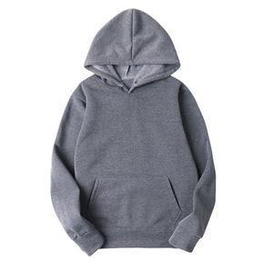  Unisex Plain Gray Hoodie – Casual Streetwear Pullover Jumper Black