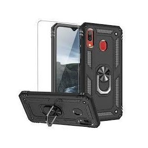 Samsung Galaxy A30 A31 A32 A33 Case Military Grade Protective Cases Cover with Ring Car Mount Kickstand - Black
