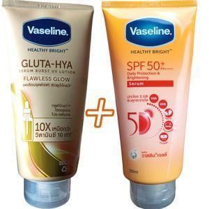 Vaseline Original  GLUTA-HYA Serum Burst UV Lotion 10 X Flawless Glow + SPF 50+ Daily Protection & Brightening Serum ,