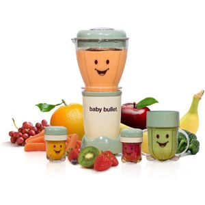 Baby Bullet Food Blender Food Processor System - All-in-One Meal Prep Kit for Homemade Baby Food with 16 Original Blue Accessories, Date Storage Bowls, Baby Bullet Sprayer for Baby Papillas