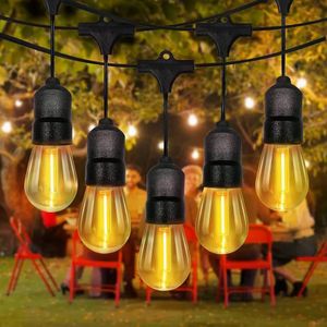 Safety Low Voltage Waterproof Outdoor String Lights, 5meters  Lights with 11 x LED Light Bulbs, for Backyard Porch Balcony Garden Bistro Party