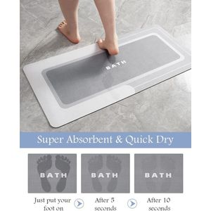 TIMBUTUS  Large Bathroom Toilet Absorbent Bath Mat-Anti-Slip,Quick Dry,80 * 50cm
