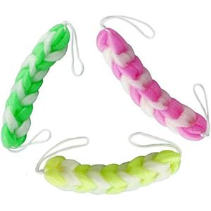 3piece braided body bath sponges