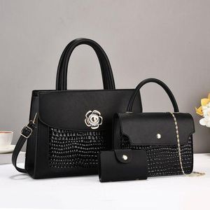AIDAILU 3 In 1 Bag Set Ladies Handbags Women Shoulder Bags Wallet PU Leather Waterproof