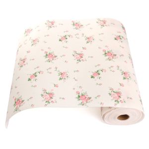 Pink and White Botanical Shelf and Drawer Liner Wrapping Paper
