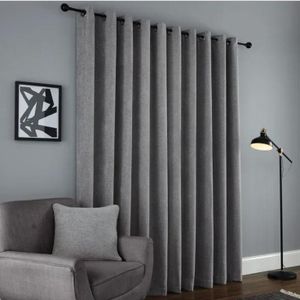 4 Metres (2pcs) A pair of Light Grey for a patio sliding door and window Curtains 