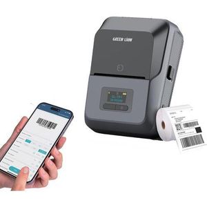 Green Lion  Thermal Printer with 203 DPI Printing Resolution, TFT Screen, 1500mAh Rechargeable Lithium Battery, Bluetooth & Type-C Connectivity, Bulk Print, Mobile Editing