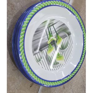6 PC Melamine plates-Floral