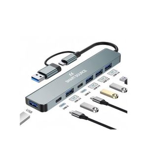 Unbranded 7 in 1 USB C Hub with USB 3.0, USB 2.0 & 2X USB-C Ports Multiport Adapter USB-C Hub, Compatible with MacBook, iPad Pro, Dell, HP, Lenovo, USB-C Laptops & Phones High-Speed Data Transfer USB Splitter