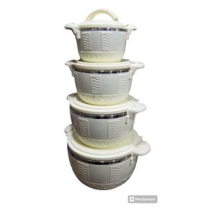 4-Piece Self-Warming Food Casserole & Serving Dish Set - White