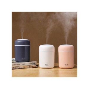 Portable Colorful Mini H2o Humidifier- Essential Oil Diffuser, 300 Ml USB Air For Bedroom, Car, Office, Desktop With Light & 2 Mist Modes - Multicolors