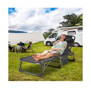 Folding Camping Cot for Adults, Adjustable Camping Bed