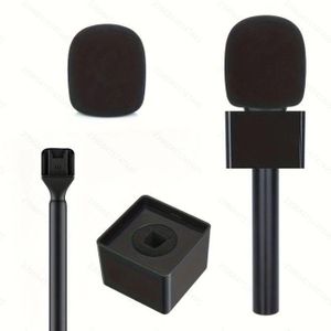 Wireless Lavalier Microphone Interview Handle – Handheld Mic Adapter with Windshield Foam for Journalists, Content Creators, Reporters & Live Streaming