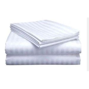 4 piece Strips Egyptian cotton bedsheets _White (5*6)