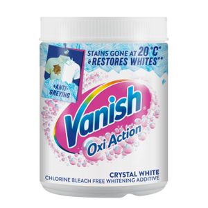 Vanish Oxi Action Crystal White Fabric Stain Remover Powder – Chlorine Bleach Free Whitening Additive – 1kg