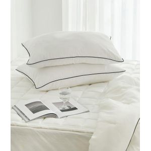 A pair of large fiber soft pillows - white 
