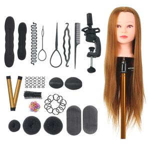 Canvas Head Model, Hair And Wigs Mannequin Head, Synthetic Hair Model  Display Stand And Styling Head, L Size (23inch)