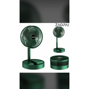3-Gear Adjustment Folding Telescopic Desktop Fan - Green