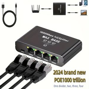 1 to 4 network splitter -- black