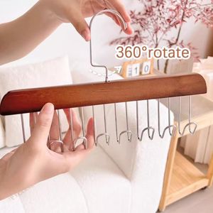 Anti Slip Multi Hook Coat Rack, Wooden Belt Hanger