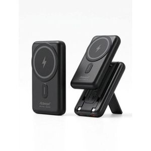 Aldeepo 15W 10000mAh Slim 2-in-1 MagSafe Magnetic Wireless Power Bank   for iPhone 12/13/14/15/16/17