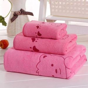 White Label 3Pcs Kid's Bath Towels - Pink
