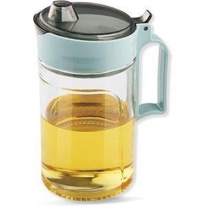Glass Oil Dispenser Pitcher with Auto-Flip Lid