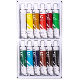 Acrylic Painting Set Watercolor Paint Tube Non-Toxic School SuppliesPaint Set, 12ml Tubes, for Art and Craft Projects