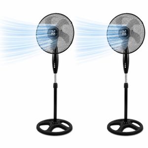 Panda 16 Inch Standing Fan-BUY 1 GET 1 FREE- 3 Speed Adjustable Fan with Strong Wind, Oscillation & Height Adjustment for Home and Office