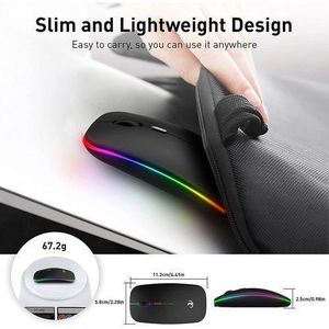Genetic GUEETON LED 2.4G Rechargeable Wireless Mouse Black