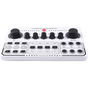 Professional Portable Mixer Recording Studio Live Sound Card Knob Design USB Audio Mixing Interface Live Broadcast For Live Broadcast Support For 12 Kinds Of Warming Sound And A Key Mute,with Double Call Simple Port Design