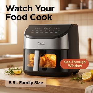 Midea 5.5L Air Fryer With Rapid Air Technology-Black