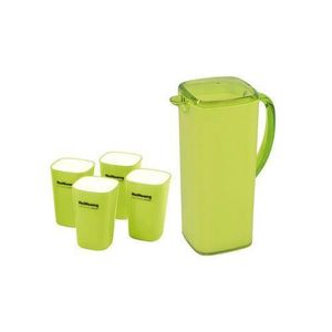 4 Piece Melamine Juice Tumbler Cups And 1 Piece Jug Water Set- Multicolor .
