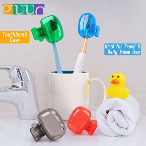 3pcs Travel Toothbrush Head Covers Toothbrush Protector Cap Brush Pod Case Protective Portable Plastic Clip for Household Travel, Camping, Bathroom, School, Business