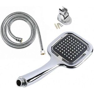 Square Shower Head Luxury Design,Suitable for Bathroom Decor and Gives Strong Water Pressure and can be used by Hand and Washing the Lower Parts of the Body with Hose 150 cm Made of Stainless Steel-Silver