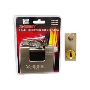 Top Security Padlock Strong Brass Lock For Gates, Doors & Shops-Silver