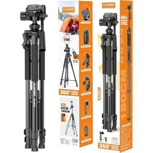 PLOKAMA PK-9970 – 180CM Tall, 360° Rotating Tripod with Bluetooth Remote, Phone Holder & Carry Bag – Compatible with DSLR, iPhone, Android
