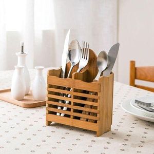 Sustainable Bamboo Cutlery Holder and Utensil Caddy - Multicolor