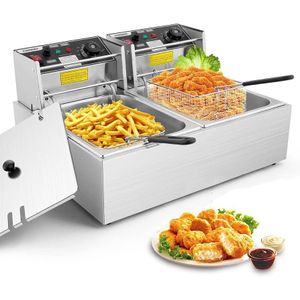 Double deep fryer 6L +6L-Silver