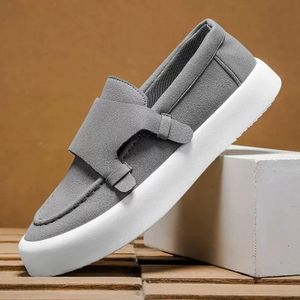 Men's  Formal Loafers Flat Business Shoes Grey
