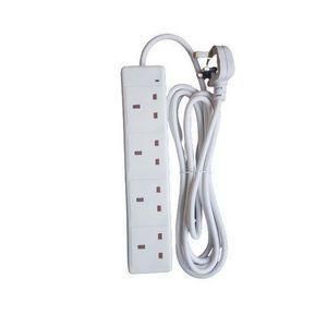 4 Way Power Force  Extension Cable Socket - White
