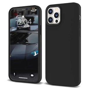 Universal Iphone 12 Pro Soft Rubber Liquid Silicone Case Cover Black