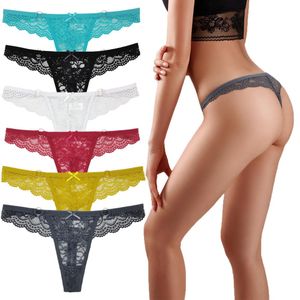 6 Pack Womens Cotton Thongs Lace G-strings Stretch Underwear Lingerie Panty  Lot